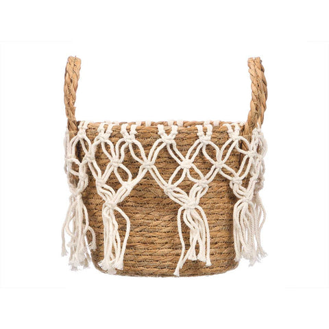 Macetero Macramé Colgante Blanco Pequeño
