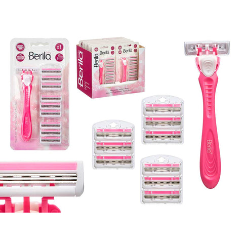 Maquinilla Afeitar 10 Recambios 3 Hojas Rosa