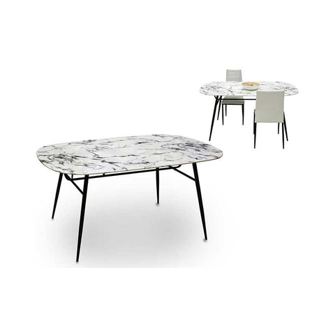 Mesa Estilo Marben Ovalada Patas Negras