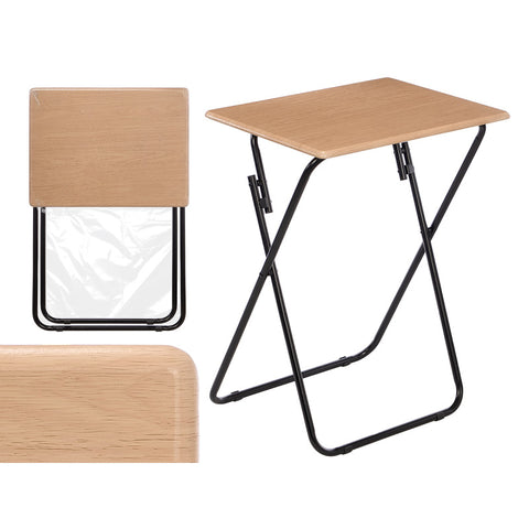 Mesa Plegable Natural Patas Negras 48x38x66cm