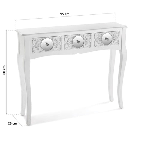 Mesa de Entrada Indra, Mueble Recibidor Estrecho Pasillo o Entrada 80x25x95cm