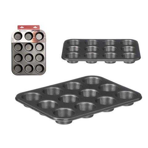 Molde Rectangular de Acero 12 Huecos Gris