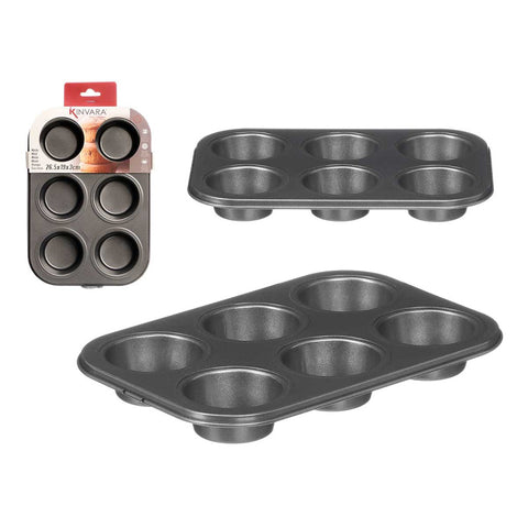 Molde Rectangular de Acero 6 Huecos Gris