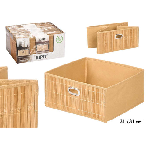 Organizador Cuadrado Bambú Beige 31x31cm