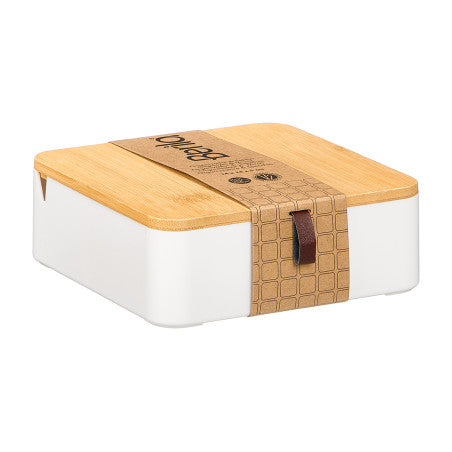 Organizador Plastico Espejo Bambu Blanco