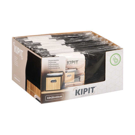 Organizador Rectangular Bambu Negro 31x15cm