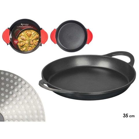 Paellera Inducción Aluminio 35cm Negra Asas