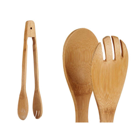 Pinza Bambú Cocina Cuchara Tenedor