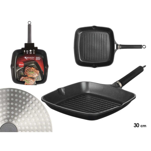 Plancha Asador 30cm Negro Acabado Mármol