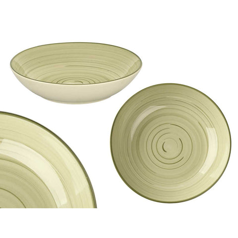 Plato Hondo 21cm Espiral Verde Oliva