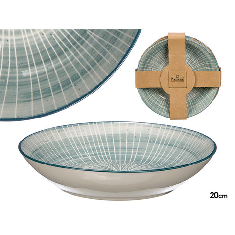 Plato Hondo Rayas Azul 20cm