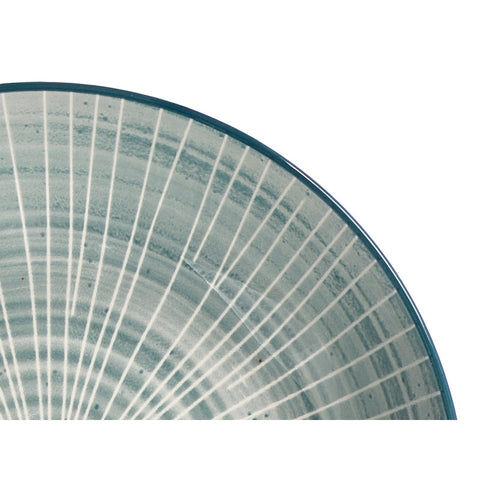 Plato Hondo Rayas Azul 20cm