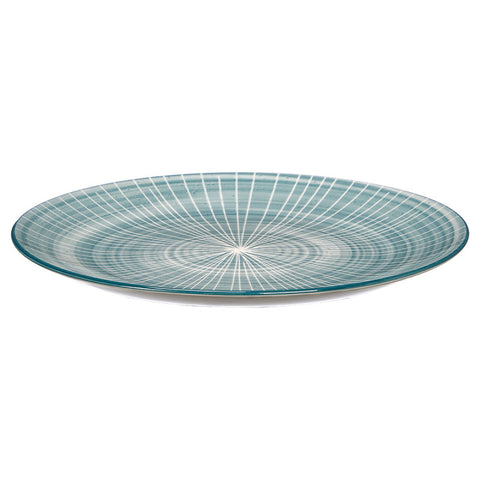 Plato Llano Rayas Azul 27cm