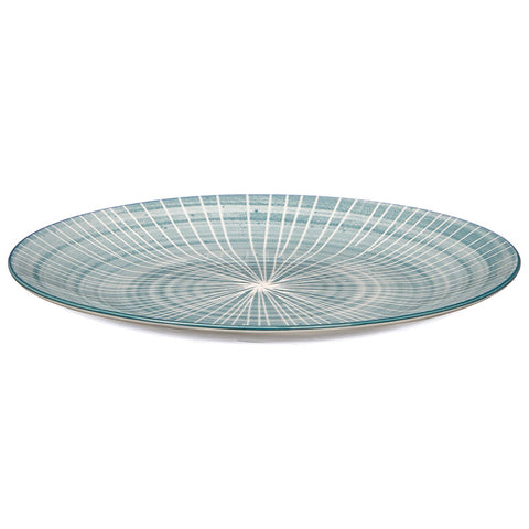 Plato Postre Rayas Azul 19cm
