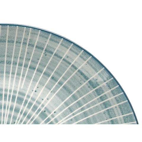 Plato Postre Rayas Azul 19cm