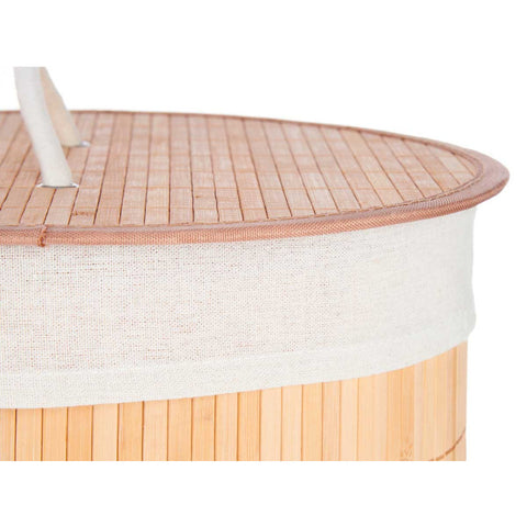 Pongotodo rond en bambou et tissu naturel 35 x 50 cm