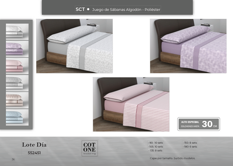 Juego de Sábanas 50% Algodón cama 135cm Cotone
