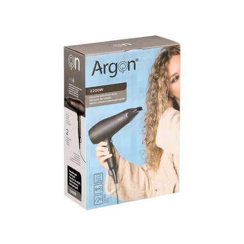 Secador de Pelo 2200W Argón Negro Dorado Mate