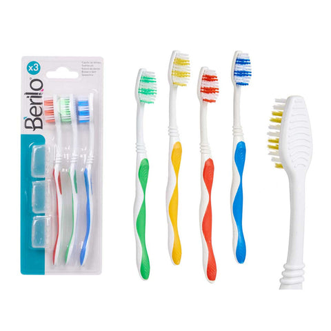 Set 3 Cepillos de Dientes con 3 Fundas