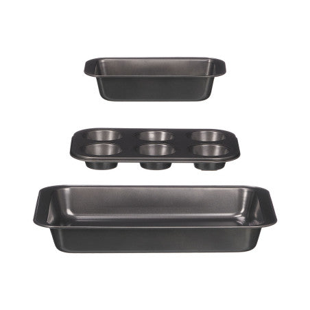 Set 3 Moldes Rectangular 3 Formas Acero Gris