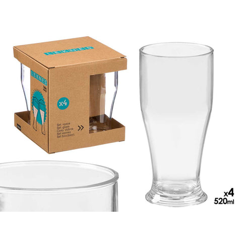 Set 4 Vasos Cerveza 520ml Acrílico