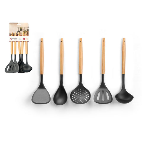 Set 5 Utensilios Cocina Bambu