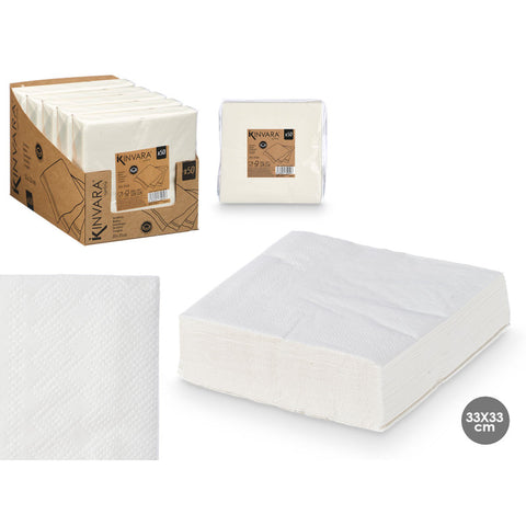 Set 50 Servilletas 33x33cm 17Gramos Blanca
