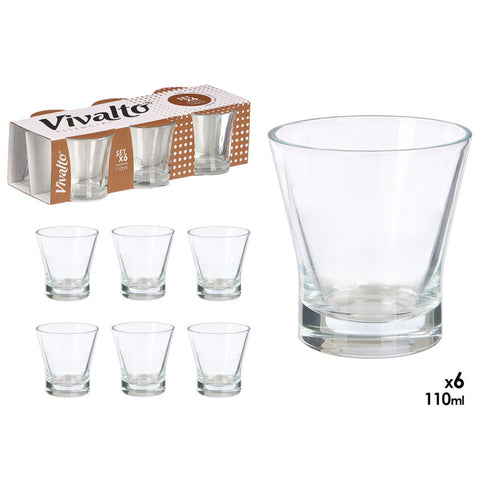 Set 6 Vasos Cortado 110ml