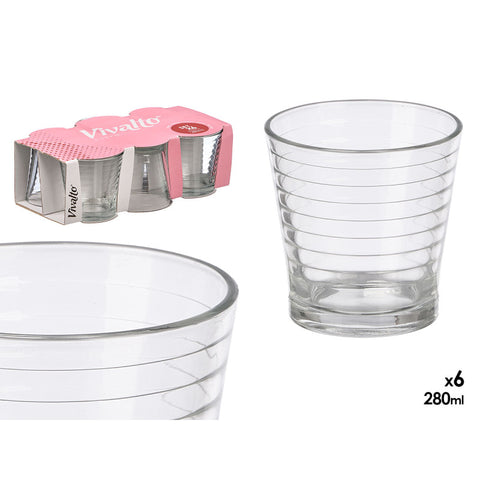Set 6 Vasos Raya Horizontal 280ml