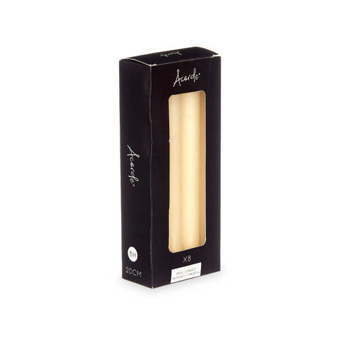 Set 8 Velas Cirios Crema 