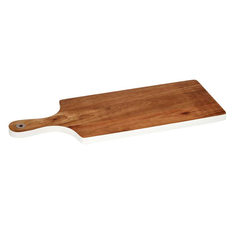 Tabla de Cortar Madera Borde Blanco 45cm