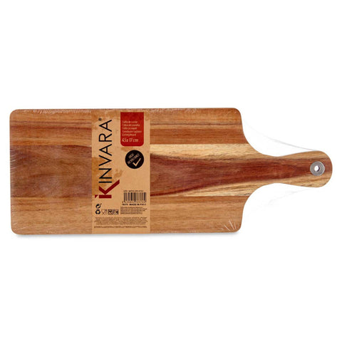 Tabla de Cortar Madera Borde Blanco 45cm