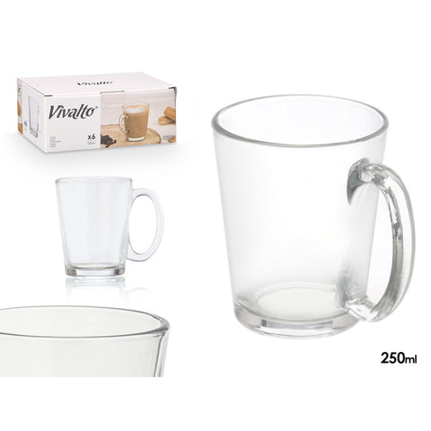 Pack 6 Tazas Desayuno Asa Cónica 250ml
