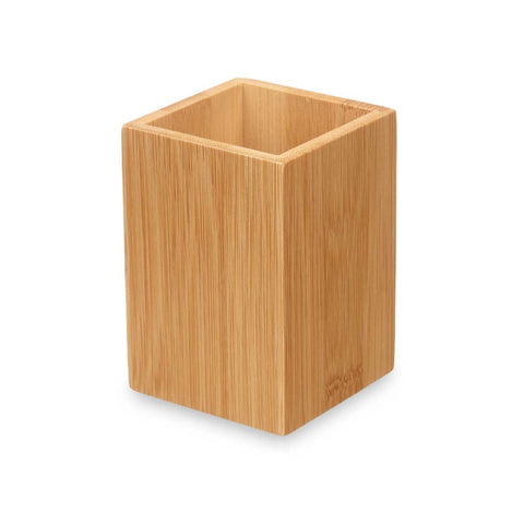 Vaso Cuadrado Portacepillos Bambú