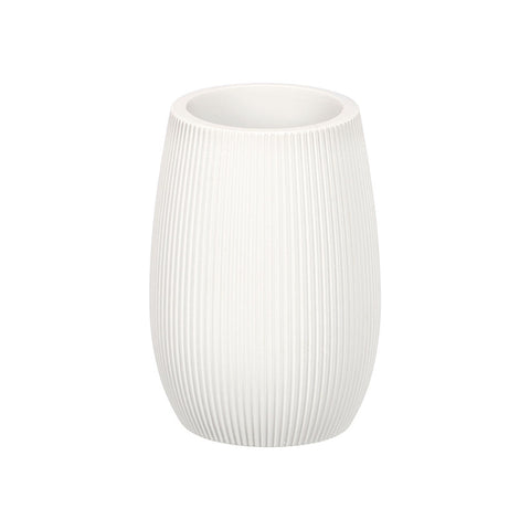 Vaso Poliresina Baño Blanco Rayas
