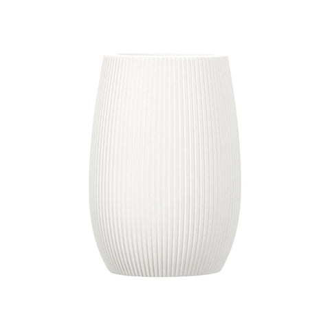 Vaso Poliresina Baño Blanco Rayas