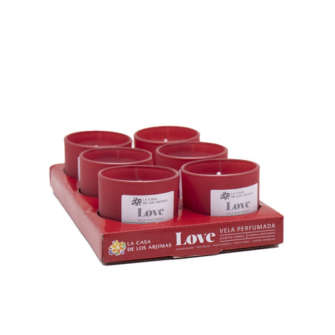 Vela Perfumada Love Frutos Rojos Vaso Vidrio 90g Casa de los Aromas
