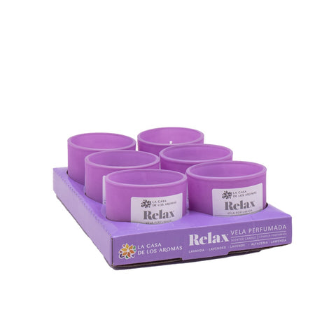 Vela Perfumada Relax Lavanda Vaso Vidrio 90g Casa de los Aromas