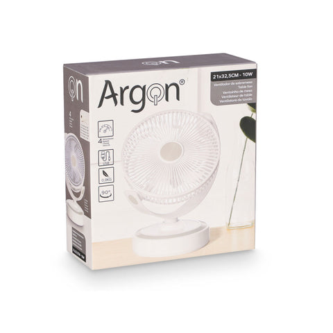 Ventilador de Sobremesa USB 1OW Blanco Argón