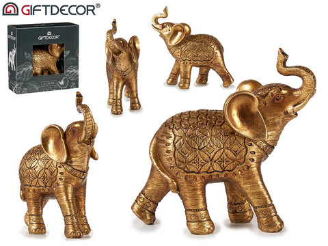 Elefante de Resina Mediano Dorado