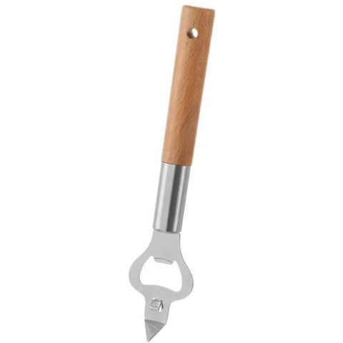 Abrebotellas Perforador Acero Inoxidable 20cm Mango de Madera