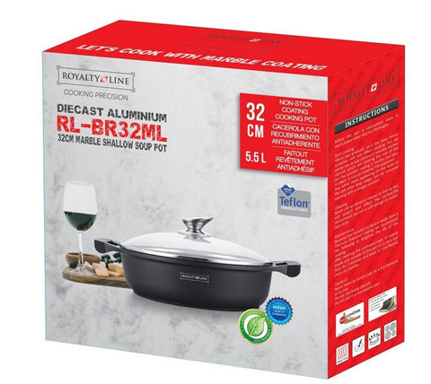 Cacerola Baja Antiadherente 32cm 5.5 LTRS