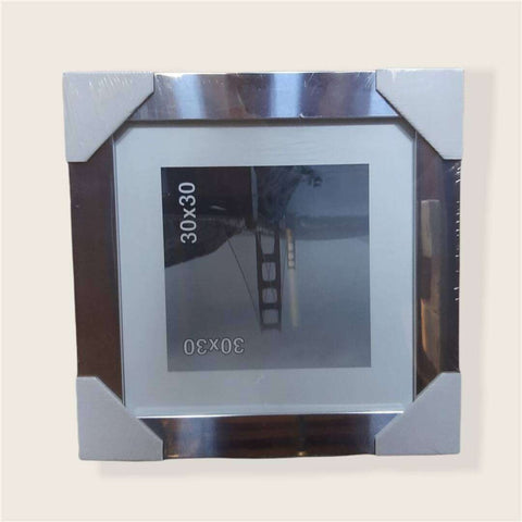 Portafotos 30x30cm Borde Plateado
